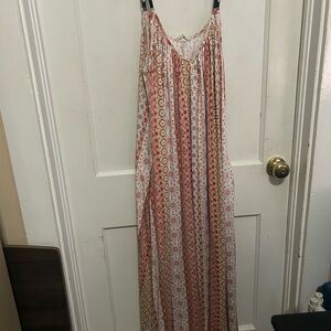 Bohemian Maxi Dress with Geometric Patterns